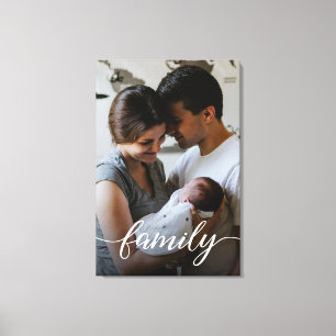 "Familj" Skript Personlig Familjefoto Canvas
