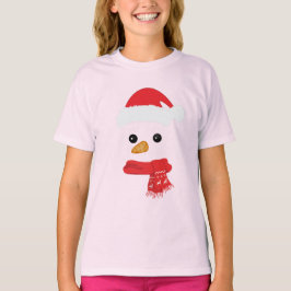 Familj Snögubbe Ansikte lycklig God jul T Shirt