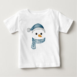 Familj Snögubbe Ansikte lycklig God jul T Shirt