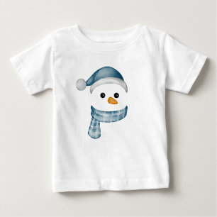 Familj Snögubbe Ansikte lycklig God jul T Shirt
