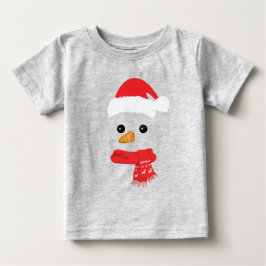 Familj Snögubbe Ansikte lycklig God jul T Shirt