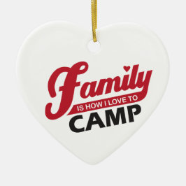 Familj som campar ornament.en julgransprydnad keramik