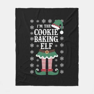 Familj som matchar Cookie Baking Elf-julen Fleecefilt