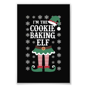 Familj som matchar Cookie Baking Elf-julen Fototryck