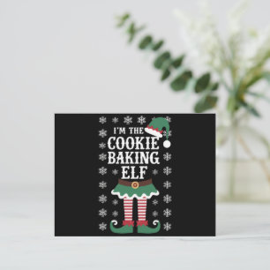 Familj som matchar Cookie Baking Elf-julen Helg Vykort