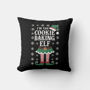 Familj som matchar Cookie Baking Elf-julen Kudde