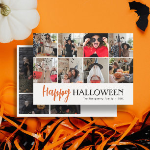 Familj Söt Skrift Glad Halloween 12 Foto Vitt Kort