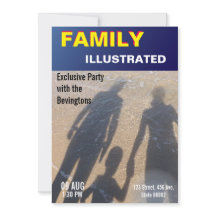 Familj strandfest fejknyheter fejktidskriftsomslag