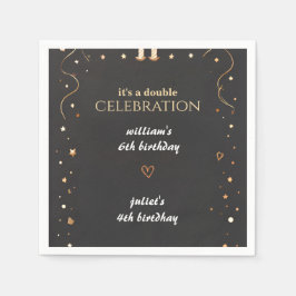 Familj Syskon Black, enkel, modern gemensam födels Pappersservett