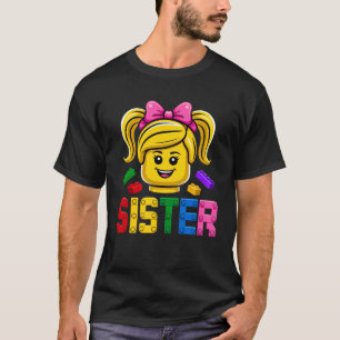 Familj syster mäster byggare byggnad klossar block t shirt