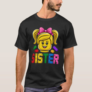 Familj syster mäster byggare byggnad klossar block t shirt