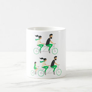 Familj Tandemcykel Cyklar Kaffemugg