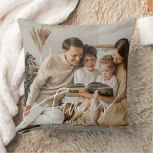 Familj Text överlägg boho klassisk mysig Kastkudde