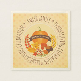 Familj. Thanksgiving Firande. Anpassningsbar. Pappersservett