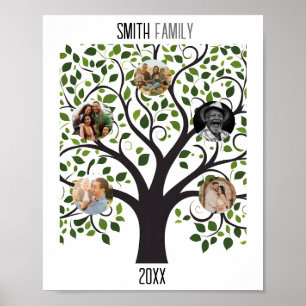 Familj Träd med foton - Anpassade Family Pos Poster