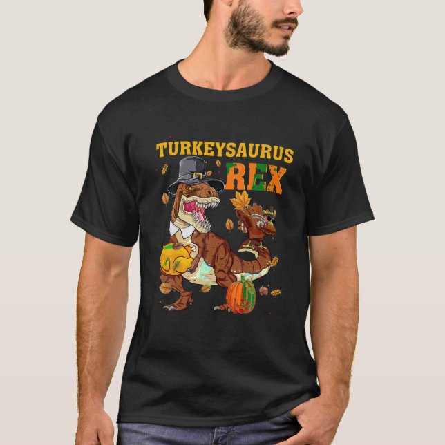 Familj Turkiet Saurus Rex Funny Dinosaur t Rex Tha Shirt (Framsida)