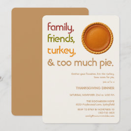 Familj, Vänner, Turkiet, Paj Modern Thanksgiving Inbjudningar