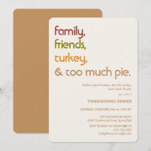 Familj, Vänner, Turkiet, Paj Modern Thanksgiving