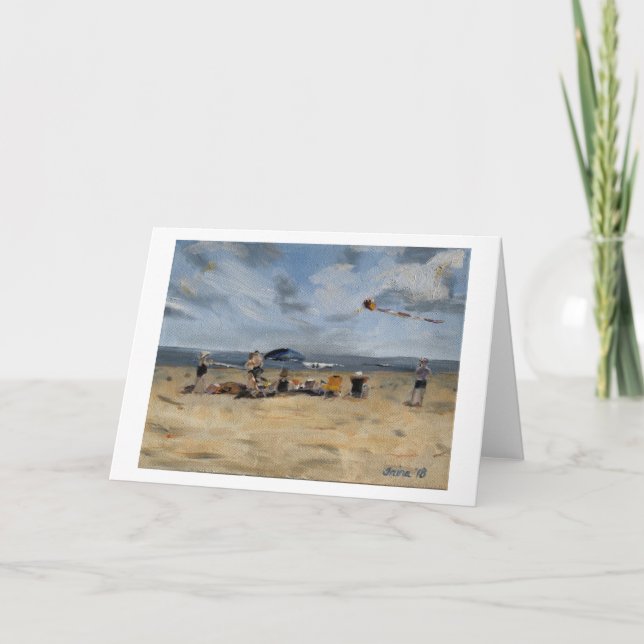 Familj vid Beach av Trina Chow Kort (Framsida)