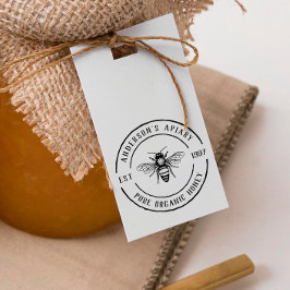 Familjägd Apiary Rustic Round Honung Frimärke Stämpel