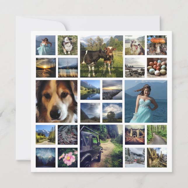 Familjbrev med 24 fotoalltigenomår inbjudningar (Framsida)