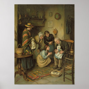 Familjdyrkan, från pearsna Ettårig växt, 1911 Poster