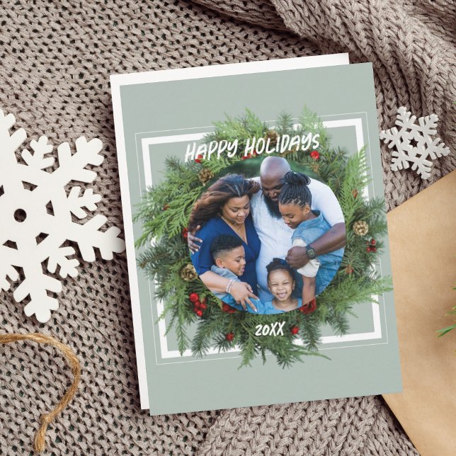 Familje julkort Anpassad mall (Family Holiday Card Custom Christmas Message)