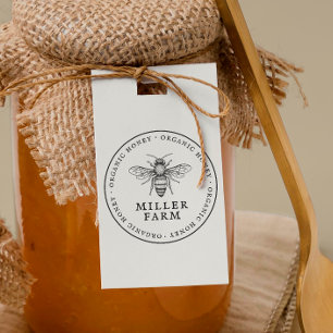 Familjeägd gård runda Apiary honey Frimärke Stämpel
