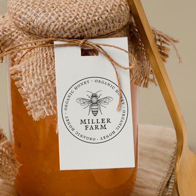 Familjeägd gård runda Apiary honey Frimärke Stämpel (Rubber Stamp Mock-up)