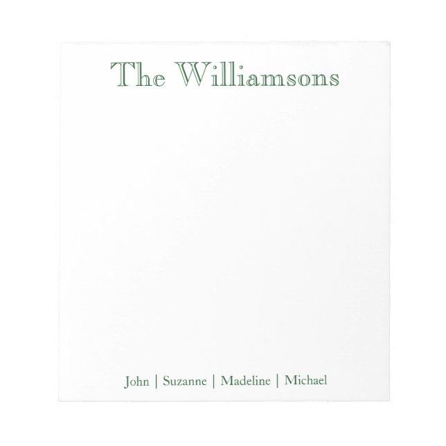 FamiljeAnteckningsblock Anteckningsblock (Framsida)