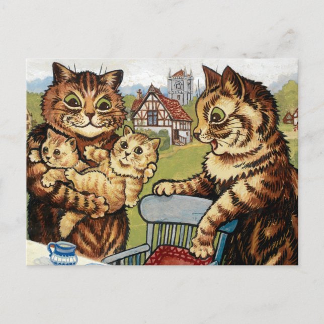 Familjeärenden av Louis Wain Vykort (Framsida)