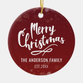 Familjeåret Namn Modern Personlig jul Julgransprydnad Keramik