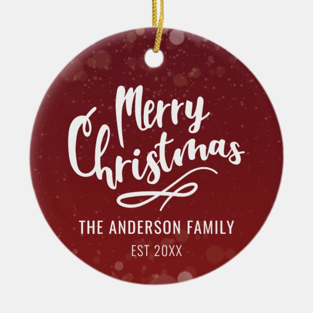 Familjeåret Namn Modern Personlig jul Julgransprydnad Keramik (Framsidan)