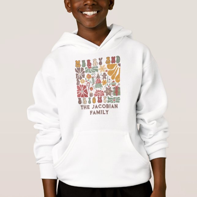 Familjeåret Namn Reunion Boho Blommigt jul T Shirt (Framsida)
