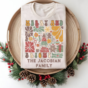 Familjeåret Namn Reunion Boho Blommigt jul T Shirt