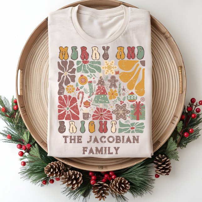Familjeåret Namn Reunion Boho Blommigt jul T Shirt (Skapare uppladdad)