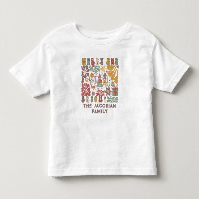 Familjeåret Namn Reunion Boho Blommigt jul T Shirt (Framsida)