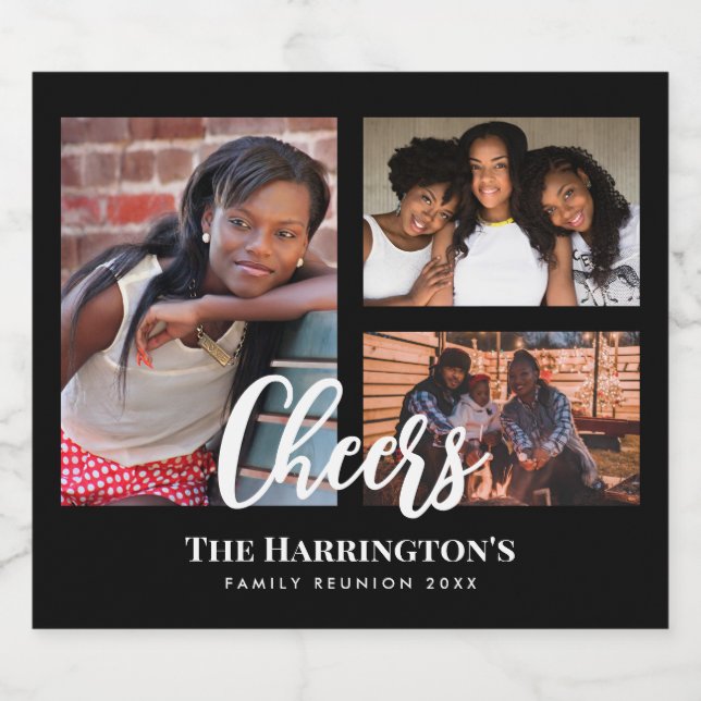 Familjeåterförening 3 Avsnitt Photo Collage Black  (Enkel etikett)