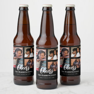 Familjeåterförening 3 Avsnitt Photo Collage Black  Ölflaska Etikett