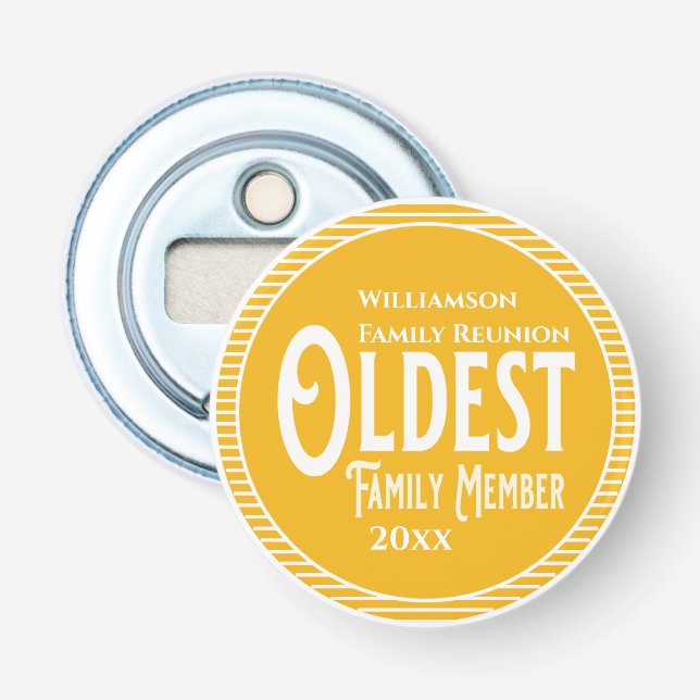 Familjeåterförening, ålderspresident familjemedlem flasköppnare (Framsidan)