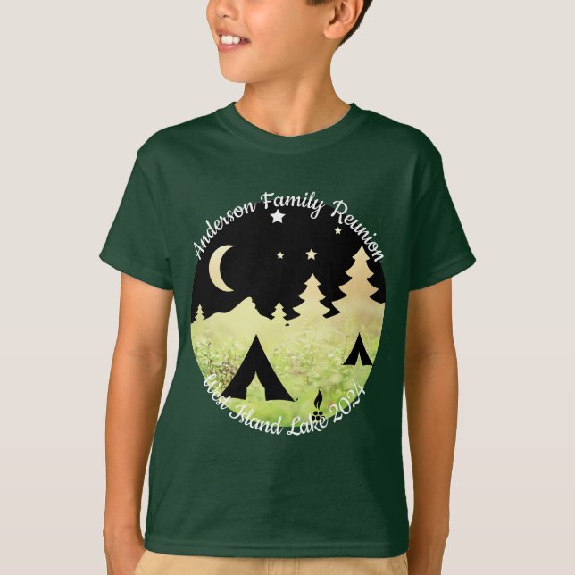 Familjeåterförening anpassade campingplats T-Shirt (Framsida)