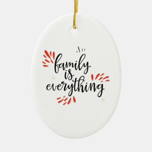 Familjeåterförening är allt julgransprydnad keramik