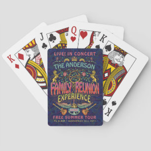 Familjeåterförening band Retro 70-årskonsert Logot Casinokort