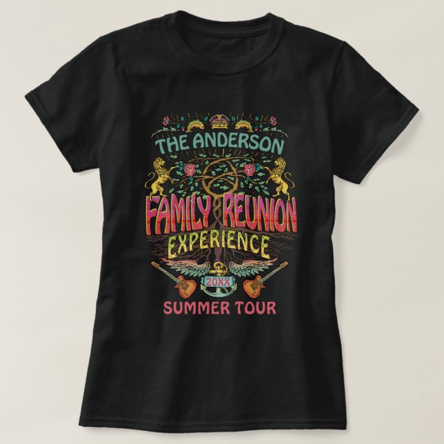 Familjeåterförening band Retro 70-årskonsert Logot T Shirt (Design framsida)