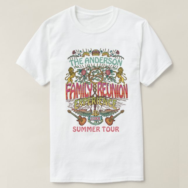 Familjeåterförening band Retro 70s Anpassningsbar  T Shirt (Design framsida)