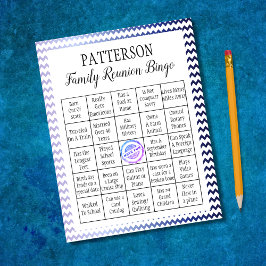Familjeåterförening Bingo Game | Chevron Anteckningsblock