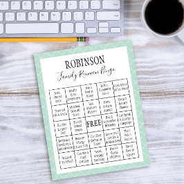 Familjeåterförening Bingo Game | GRÖNT