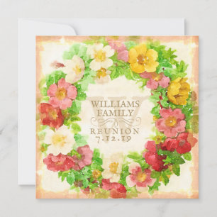 Familjeåterförening Blommigt av vattenfärg Elegant Inbjudningar
