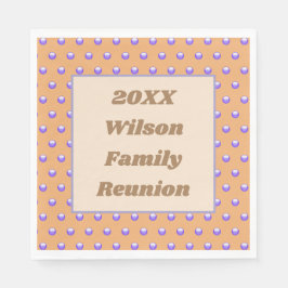 Familjeåterförening Blue och Peach Mönster Polka d Pappersservett