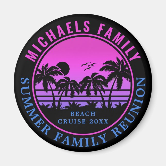 Familjeåterförening - Boeach Cruise Sunset Vacatio Magnet (Framsidan)